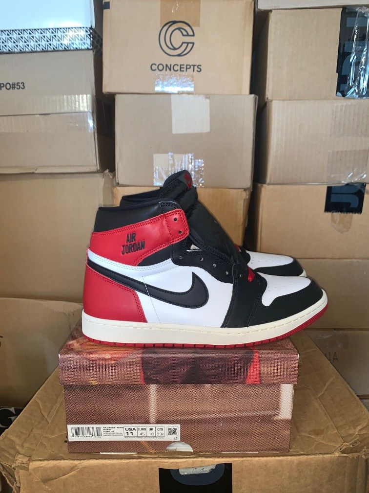 Brand New Men's Nike Air Jordan Retro 1 High OG' Black Toe  Shoes Size 11,10.5&9.5 Only 