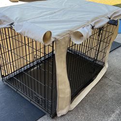 Collapsible Dog Crate With Stylish Cover 28” X 30” X 42 1/2”