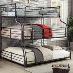 BLACK METAL TWIN/FULL/QUEEN BUNK BED! (mattress is not included)🔥Visit Our Showroom📍Apply Now✅ Delivery Express🚚