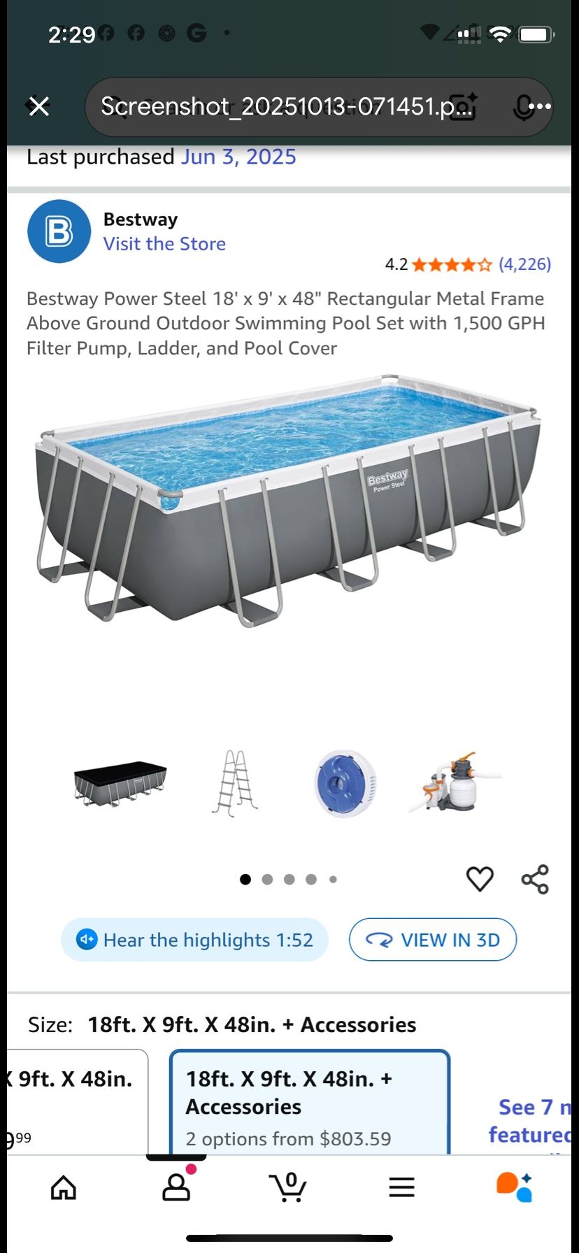 New Pool $600