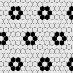 Metro 1 in. Hex Glossy White with Flower