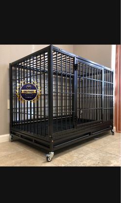 Dog pet cage kennel size 48” xl with grid and tray new inbox