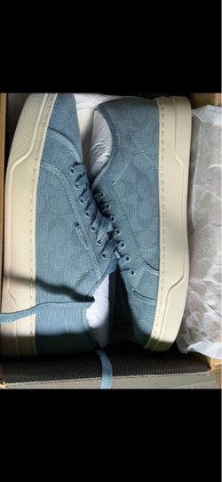 Coach Monogram Canvas Sneakers Light Blue