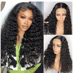 22-inch, Deep Wave, Lace Front Human Hair, Pre-plucked with Baby Hairs