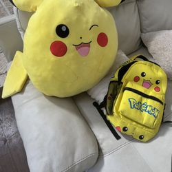 Pikachu Pokémon Backpack And Stuffy