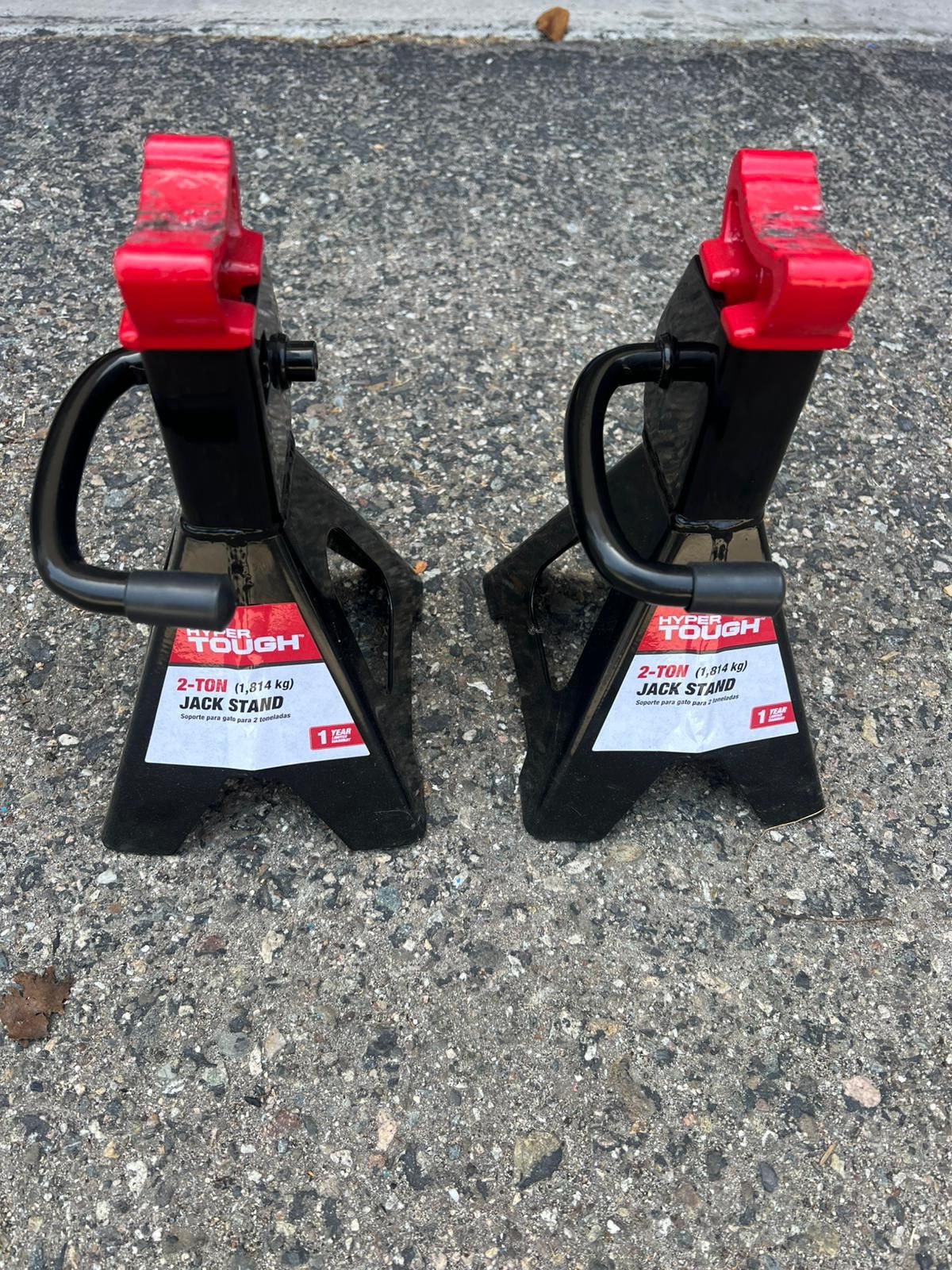 Steel Jack Auto Stands with 4,000 lb or 2 Ton Capacity, 1 Pair, Black and Red