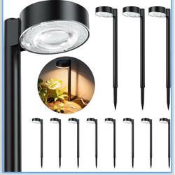Eleclink 12 Pack Solar Pathway Lights Outdoor, Solar Powered Landscape Path Light with Larger LED Lens, Brighter Up to 12 Hrs Waterproof Outdoor Solar