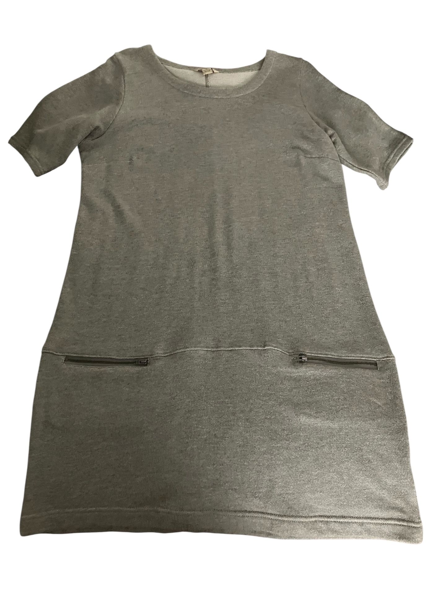 Cotton Knit Dress with Zipper Pockets