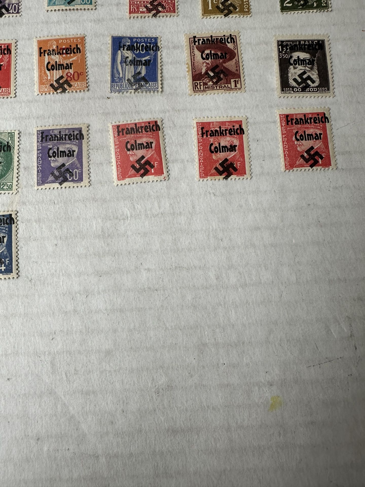 German France Overprint Collection Of 32 Colmar Stamps Unused