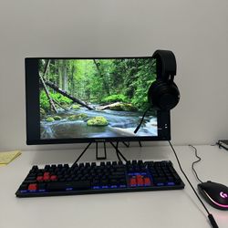 Whole Gaming PC setup, Adjustable Desk, Gaming Chair 