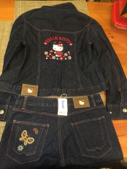 Authentic Sanrio Hello Kitty jean Jacket and matching pant