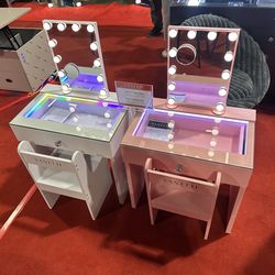 White or Pink Kids Vanity
