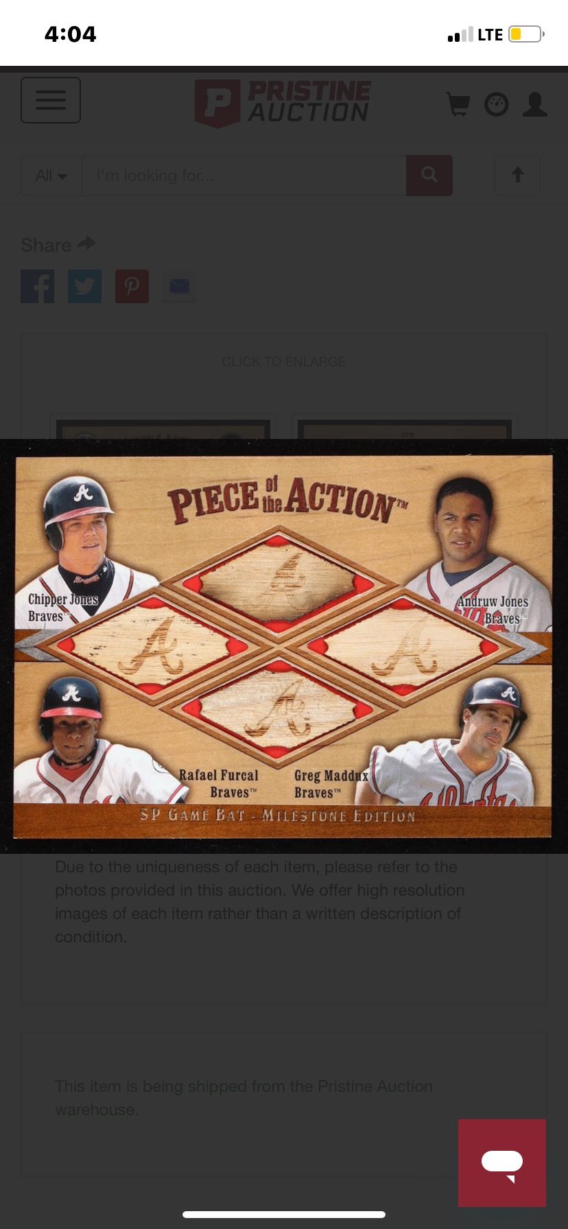 Action' memorabilia card from the 2000 SP Game Bat Milestone Edition features four legendary Atlanta Braves players