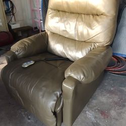Green Leather Power Recliner 