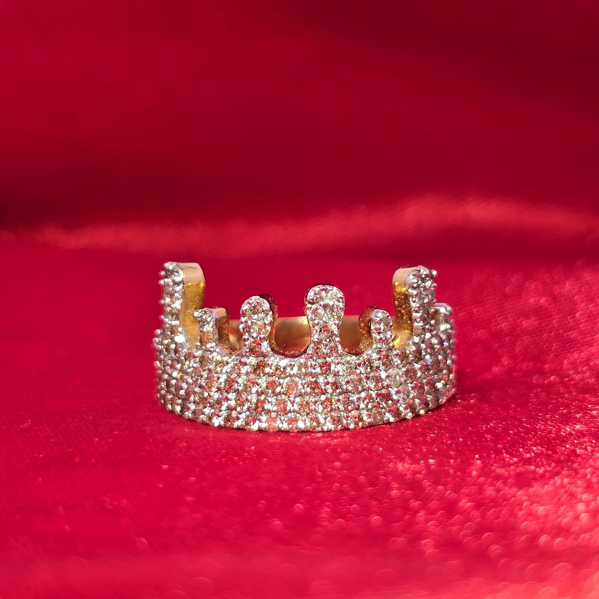 10k Yellow Gold Diamond Crown Ring 1.15 ctw