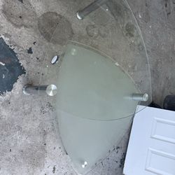 Sliding glass table