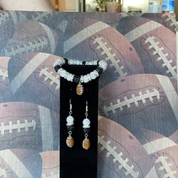 Raiders Earrings and Bracelet Set 