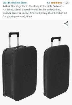 Flex Vega Collapsible Luggage Carry On Hardshell Wheels Rolling Roller 21in Medium Foldable