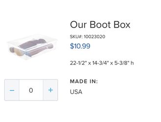 The Container Store 22-1/2 x 14-3/4 x 5-3/8 H Our Boot Box - Each