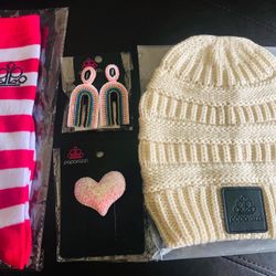 Socks, Hat, Earrings, Hair Clip