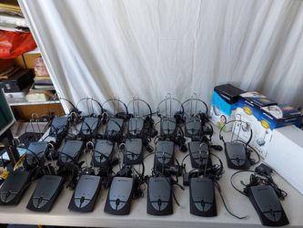 20 Plantronics S12 Wired Amplifier and Headsets with four over the ear parts