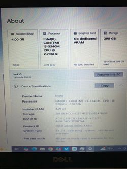 Dell Latitude E6430 (disk was wiped)