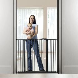 Baby Gate 36" Extra Tall for 29.5-46in,Extra Wide Auto Closed Dog Gate for The House with 2-Way Door for Kids, Heavy Duty Metal Safety Pet Gate for St