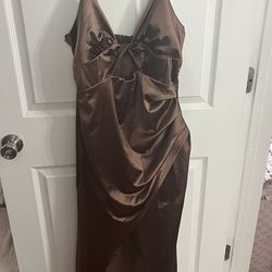 Brown gown dress