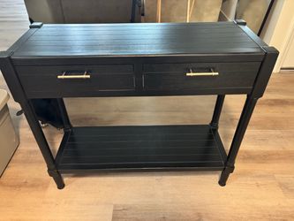 Black Console Table with Two Drawers
