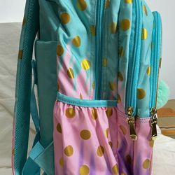 Jasminestar girls' gradient Eiffel Tower backpack w/ wheels pull handle