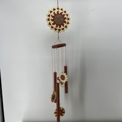 Ceramic Sun Wind chimes Vintage Hand  painted 