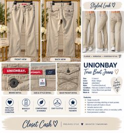 Unionbay True Boot Jeans Size 3 Junior