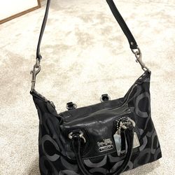 Authentic Coach Madison Sabrina Satchel - Black Op Art (Good Condition)