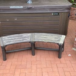 Curved Garden Wood Bench 