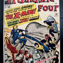 Fantastic Four #28-X-Men Crossover Silver Age Marvel Comic-1964