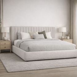 KING size Bed Frame Light Beige Brand New from CITY Furniture