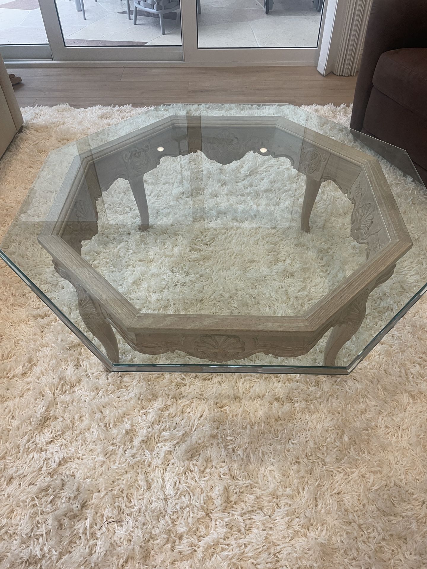 Beautiful Beveled Glass Coffee Table