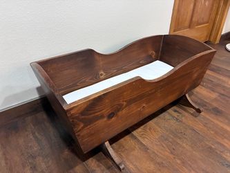 Handmade Solid Wood Rocking Cradle