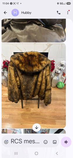 Brown Faux Fur Hooded Jacket