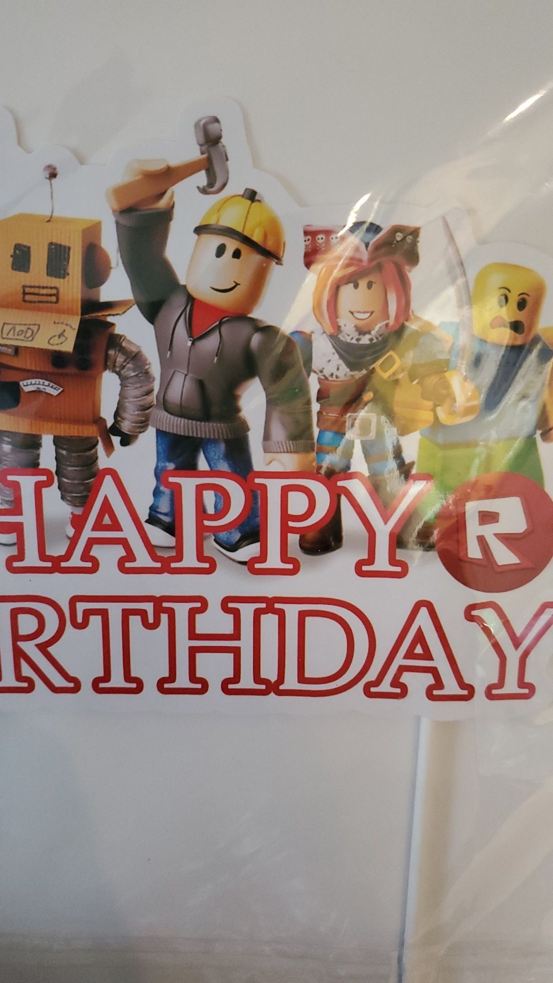 Roblox Cake Topper and banner