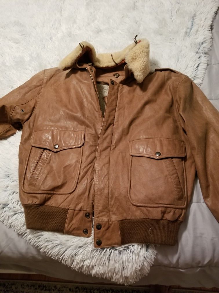 Adler B52 Bomber Aviator Leather jacket men small