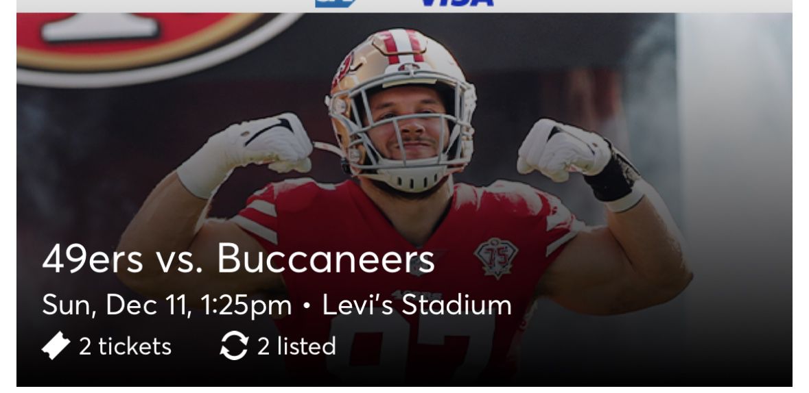 49ers V Buccaneers Sunday 12/11