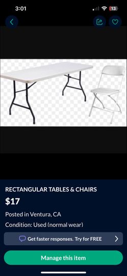 Rectangular tables And Chairs 