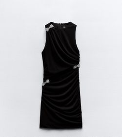 princess polly baby blue dress Zara S NWT black jewel bow cut out dress. Round neckline. Front slits with  pleats and bows with jewel applique. Back hidden seam zip closure. 100% p  for Sale in Bellflower, CA -