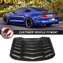 Fits 2015-2024 Ford Mustang Coupe IKON Style Rear Window Louver Sun Shade Cover ABS