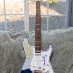 Lana Del Rey Autographed Fender Stratocaster Guitar With 1/1 Screen Print