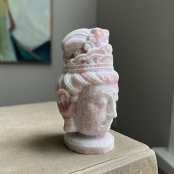 Pink Opal Buddah Carving ( firm on price )