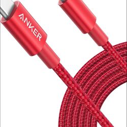 10ft iPhone Lightning Red Nylon Cable