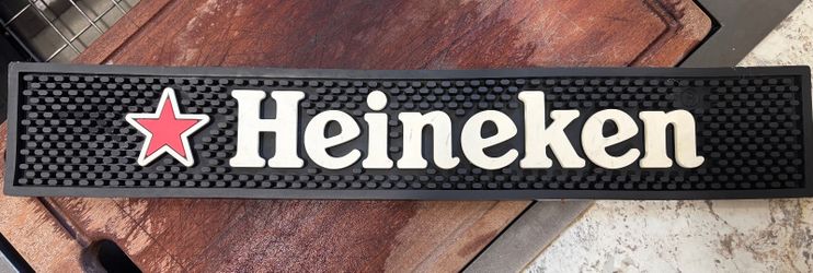 Heineken Bar Rail Drip Mat Black Rubber 24 Inch
