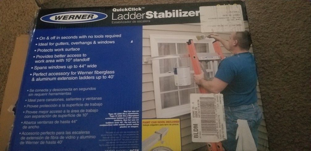 Werner Quick clip ladder stabilizer $35 firm